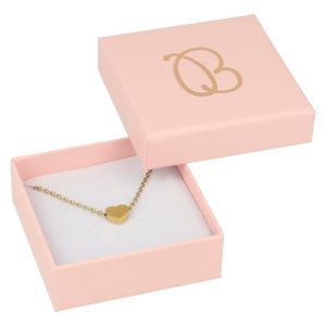 Caja de cartón rosa pendientes o conjunto de joyería bisutería y joyas 65x65x24 mm. RS-60