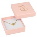 Caja de cartón rosa pendientes o conjunto de joyería bisutería y joyas 65x65x24 mm. RS-60