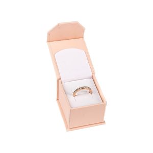 Écrin en carton aimanté pour bague ou boucles d’oreilles, rose quartz 48 x 54 x 40 mm MC-1-RC