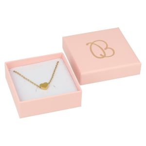 Caja de cartón rosa pendientes o conjunto de joyería bisutería y joyas 65x65x24 mm. RS-60