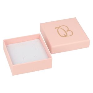 Caja de cartón rosa pendientes o conjunto de joyería bisutería y joyas 65x65x24 mm. RS-60