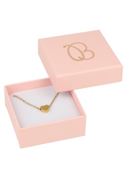 Caja de cartón rosa pendientes o conjunto de joyería bisutería y joyas 65x65x29 mm. RS-61