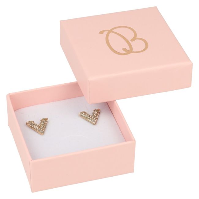 Caja de cartón rosa pendientes o conjunto de joyería bisutería y joyas 65x65x29 mm. RS-61