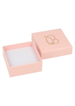 Caja de cartón rosa pendientes o conjunto de joyería bisutería y joyas 65x65x29 mm. RS-61