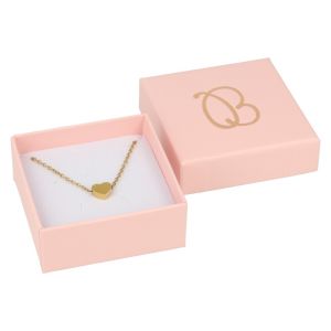 Caja de cartón rosa pendientes o conjunto de joyería bisutería y joyas 65x65x29 mm. RS-61