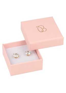 Caja de cartón rosa pendientes de joyería bisutería y joyas 50x50x23 mm. RS-40