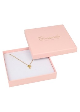 Caja de cartón rosa collar o conjunto de joyería bisutería y joyas 120x120x24 mm. RS-16
