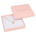 Caja de cartón rosa collar o conjunto de joyería bisutería y joyas 120x120x24 mm. RS-16