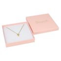 Caja de cartón rosa collar o conjunto de joyería bisutería y joyas 120x120x24 mm. RS-16