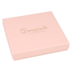 Caja de cartón rosa collar o conjunto de joyería bisutería y joyas 120x120x24 mm. RS-16