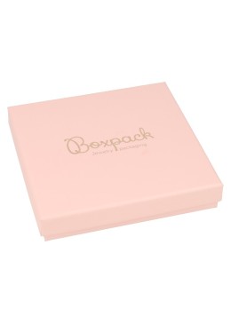 Caja de cartón rosa collar o conjunto de joyería bisutería y joyas 120x120x24 mm. RS-16