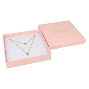 Astuccio in cartone per collana o parure, rosa 167 x 167 x 33 mm RS-18