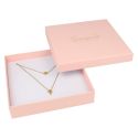 Caja de cartón rosa collar o conjunto de joyería bisutería y joyas 167x167x33 mm. RS-18