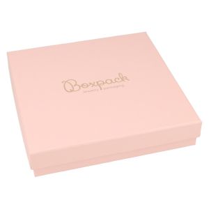 Caja de cartón rosa collar o conjunto de joyería bisutería y joyas 167x167x33 mm. RS-18