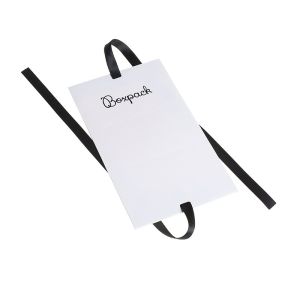 Caja de cartón blanca automontable con lazo satén negro para joyas bisutería y joyería 100x62x58 mm FL-1-B