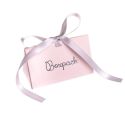Rose quartz self-assembly cardboard box with grey satin bow for jewelry 100 x 62 x 58 mm FL-1-RC