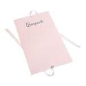 Rozenkwarts kartonnen vouwdoosje met grijze satijnen strik voor sieraden 150 x 88 x 82 mm FL-2-RC