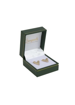 Estuche polipiel verde para pendientes 47x53x30 mm. J-07-V