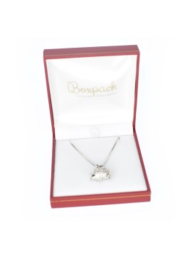 Estuche polipiel rojo para colgante 87x91x30 mm. J-09-C-R