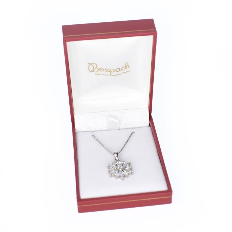 Estuche polipiel rojo para colgante 59x79x30 mm. J-04-C-R