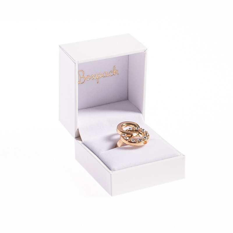 Estuche polipiel blanco para anillo labios 47x52x40 mm. FR-2-S-B