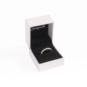 Leatherette ring box with slot insert, white 47 x 52 x 40 mm FR-2-S-N