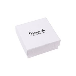 Weiße Ohrringschachtel aus strukturiertem Karton 65 x 65 x 24 mm mp-60