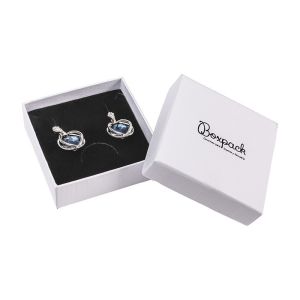 Cardboard earring box, textured white 65 x 65 x 24 mm mp-60