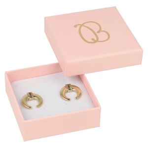 Caja de cartón pendientes de joyería y bisutería  65x65x24 Mm color rosa rs-60