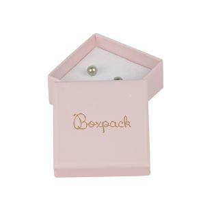 Cardboard earring box, rose quartz 50 x 50 x 23 mm PI-40