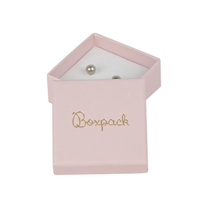 Cardboard earring box, rose quartz 50 x 50 x 23 mm PI-40