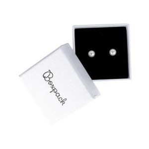 Cardboard earring box, textured white 50 x 50 x 23 mm MP-40
