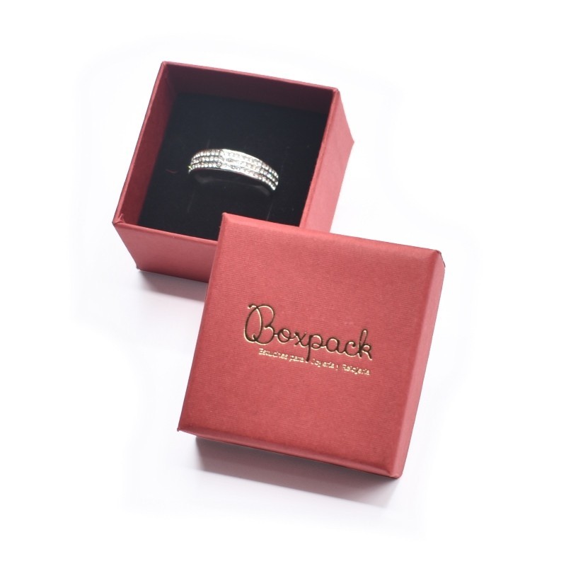 Caja de cartón para anillo o pendientes  51x51x33 mm color rojo ep-42