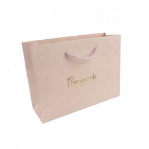 Matte Papiertragetasche in Rosenquarz für Schmuck und Uhren 200 x 150 x 70 mm B-MA-B-RC