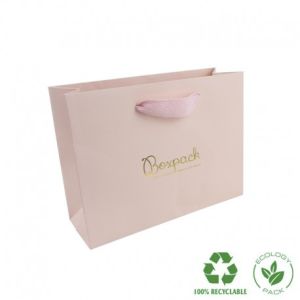 Matte paper bag for jewelry and watches, rose quartz 200 x 150 x 70 mm E-B-MA-RC