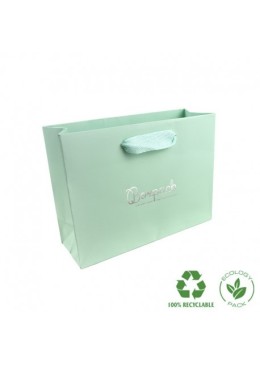 Bolsa de papel ecológica aguamarina mate para joyería bisutería y relojería 200X150X70 mm E-B-MA-AQ