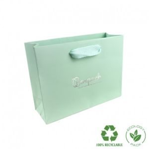 Matte Papiertragetasche in Aquamarin für Schmuck und Uhren 200 x 150 x 70 mm E-B-MA-AQ