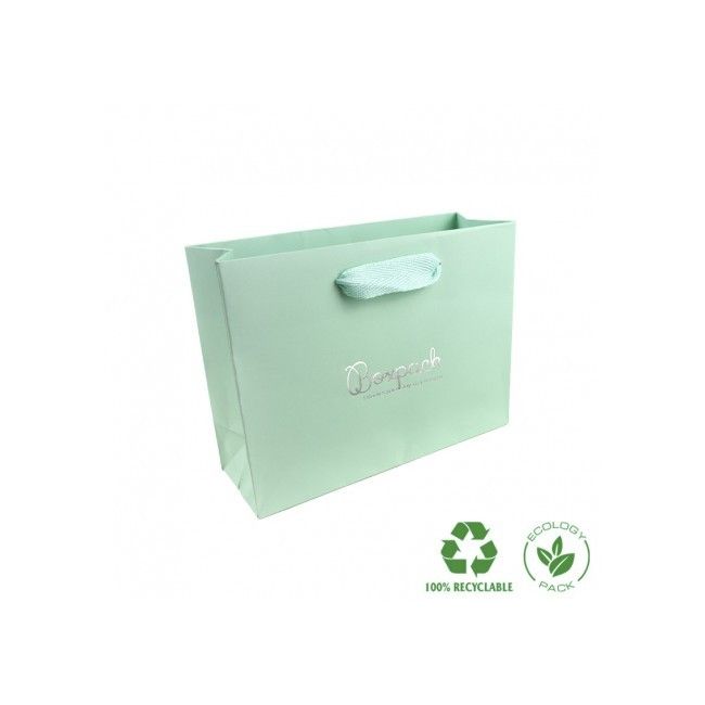 Shopper di carta opaca per gioielli e orologi, acquamarina 200 x 150 x 70 mm E-B-MA-AQ