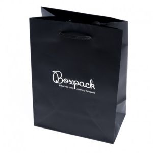Matte schwarze Papiertragetasche für Schmuck und Uhren 180 x 250 x 100 mm B-L-N