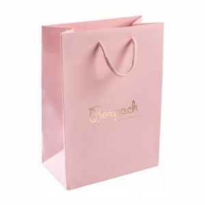 Matte paper bag for jewelry and watches, rose quartz 180 x 250 x 100 mm B-L-RC