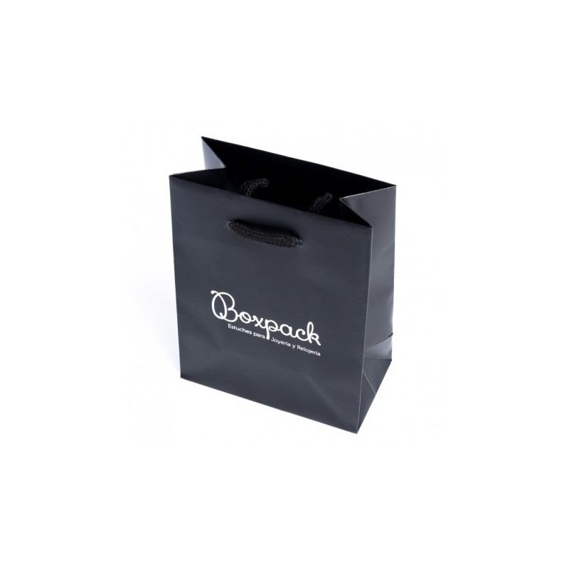 Bolsa de papel mate negra para joyería bisutería y relojería 120x150x65 mm B-M-N