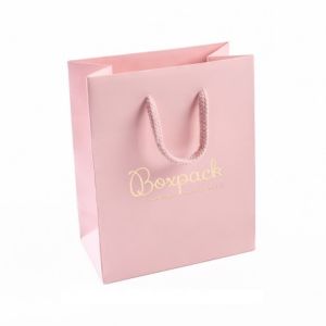 Shopper di carta opaca per gioielli e orologi, rosa quarzo 120 x 150 x 65 mm B-M-RC