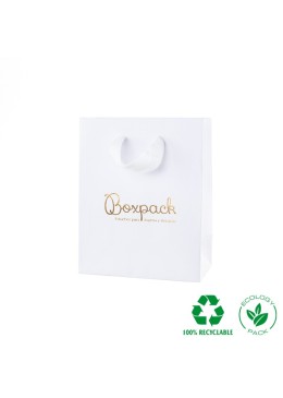 Bolsa de papel mate blanco para joyería bisutería y relojería 120x150x65 mm E-B-M-B