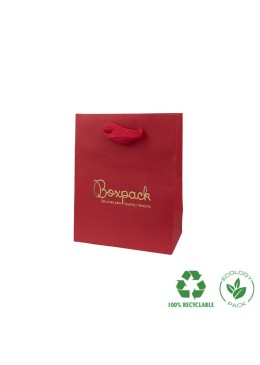 Bolsa de papel mate roja para joyería bisutería y relojería 120x150x65 mm E-B-M-R