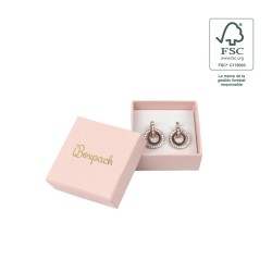 Caja de cartón fsc® para pendientes color rosa 50x50x23 mm F40-RC
