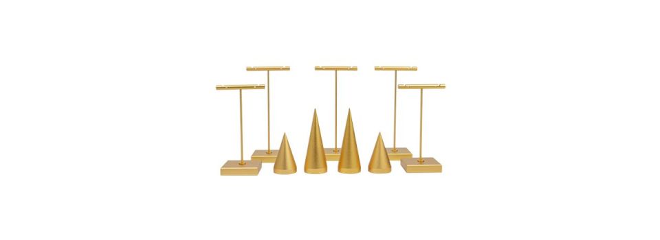 Golden Metal Jewelry Displays | Luxury Gold Display Stands